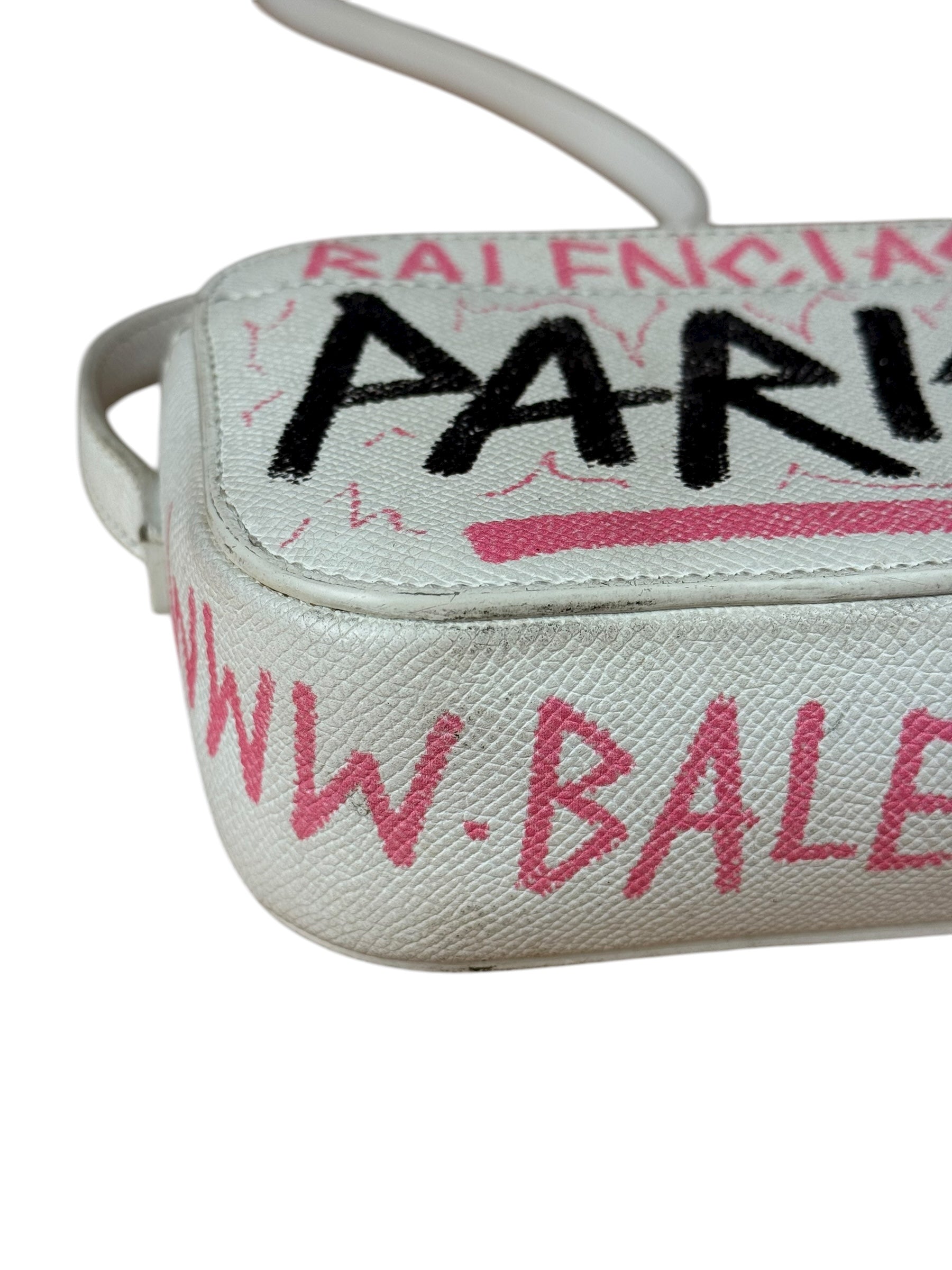 Balenciaga Graffiti Leather Camera Crossbody Bag
