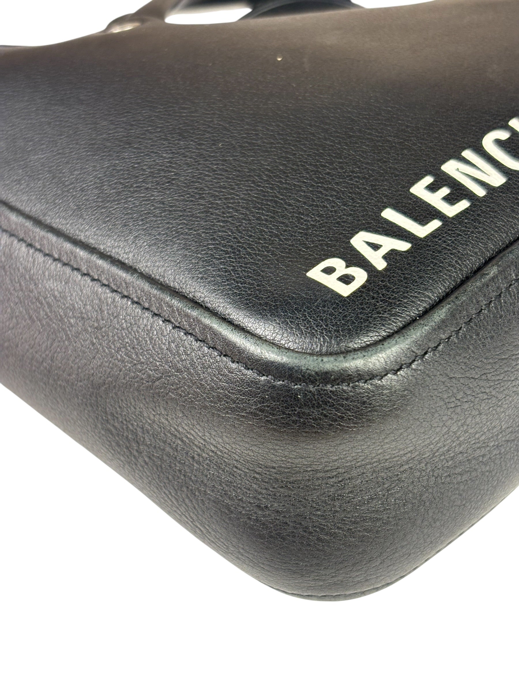 Balenciaga Black Leather Triangle Two-Way Bag