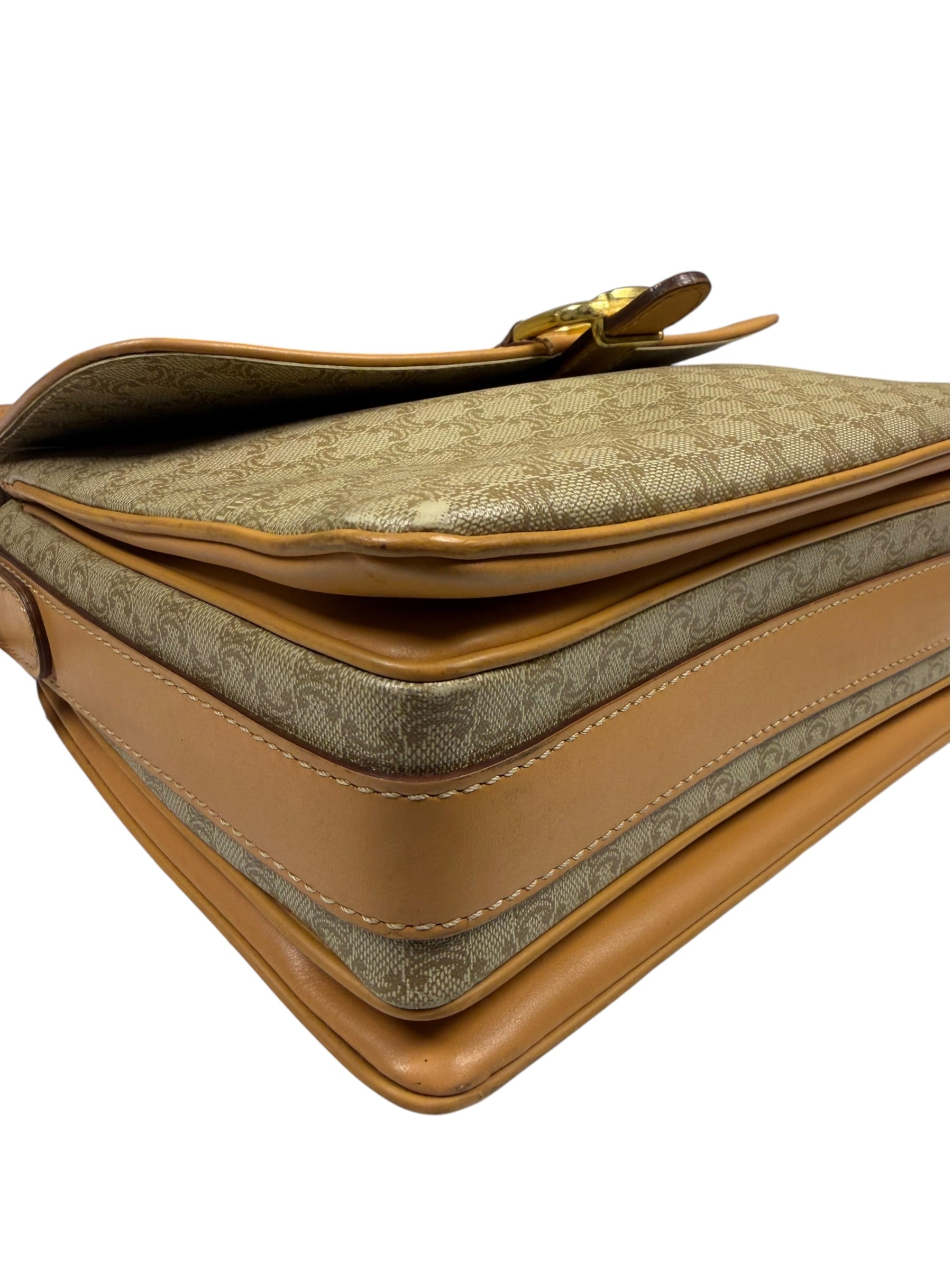 Celine Vintage Macadam Coated Canvas Crossbody Bag