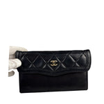 Chanel Vintage Black Leather Double Flap Shoulder Bag 1999