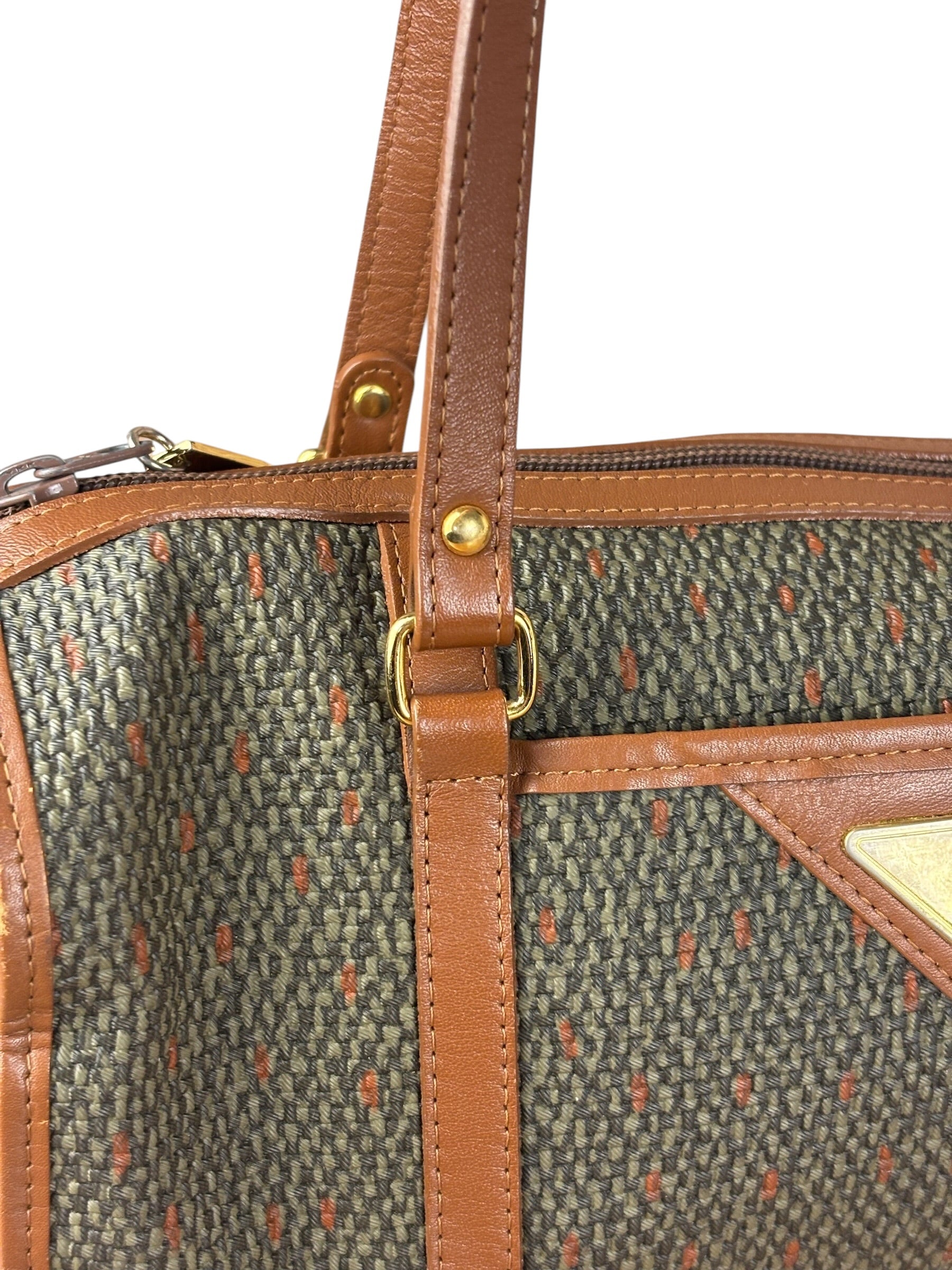 Yves Saint Laurent Vintage Brown Leather Woven Hand Bag