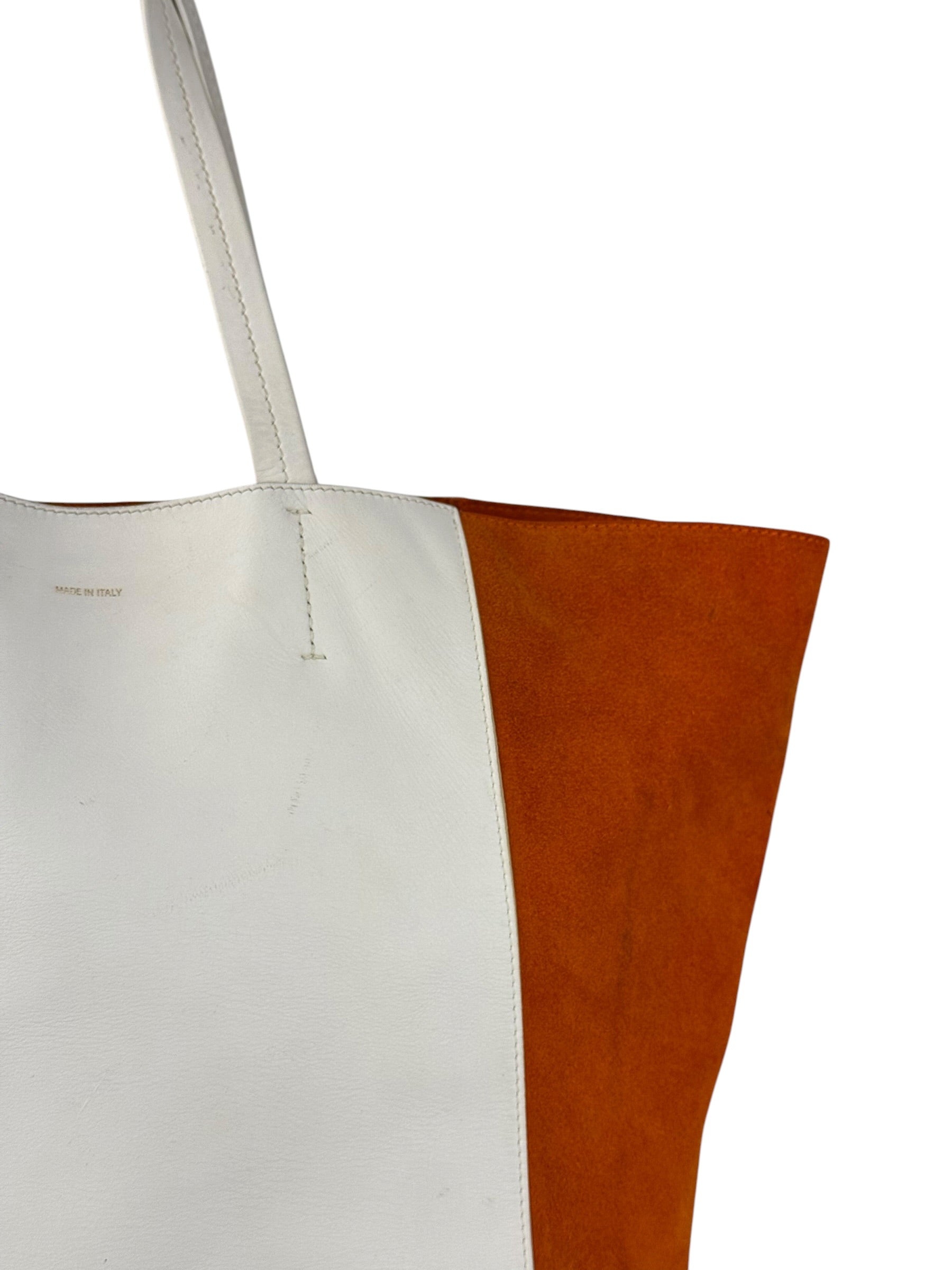 Celine Cabas Phantom Orange Suede Tote Bag