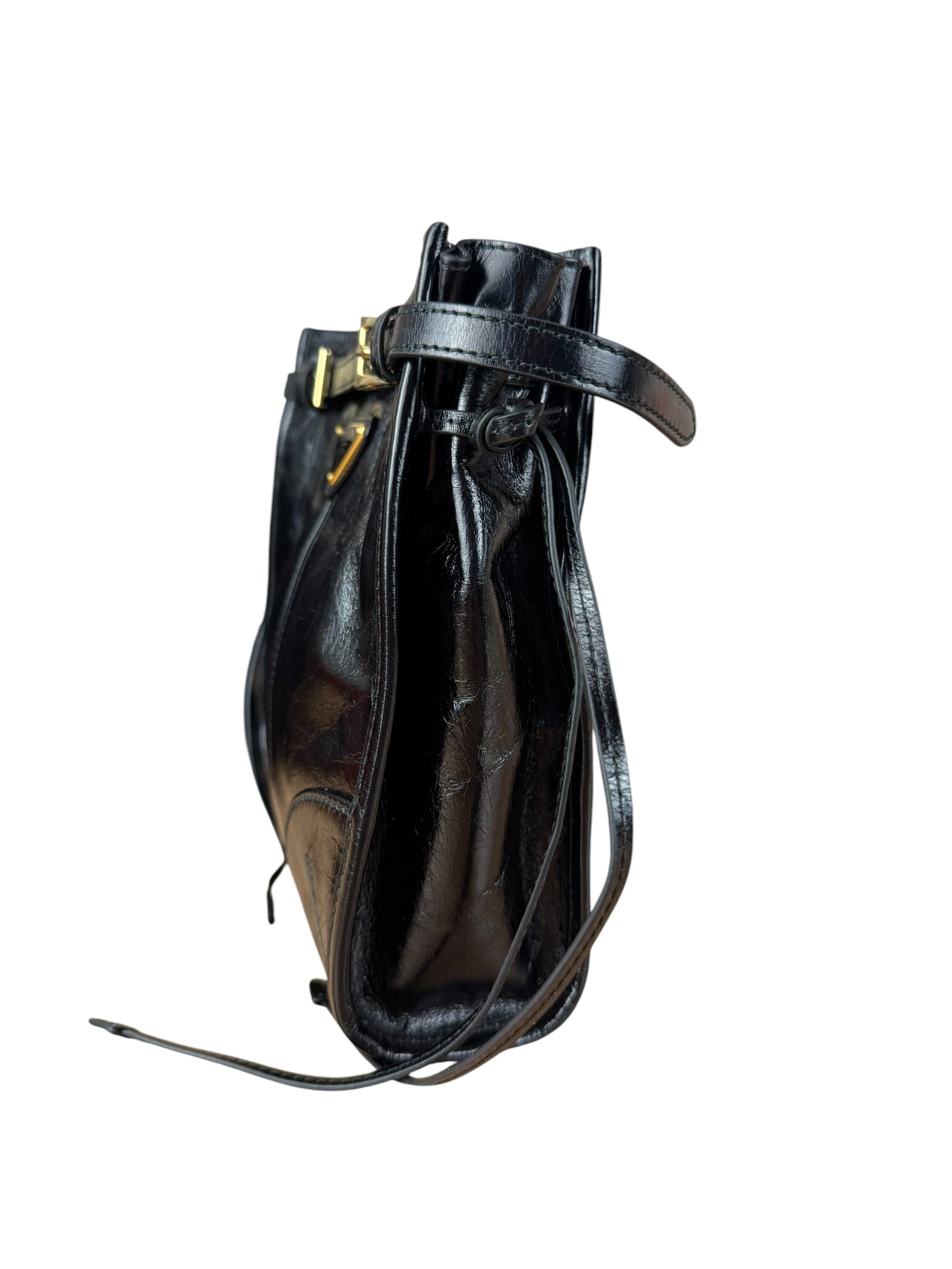 Prada Black Mini Bonnie Leather Shoulder Bag