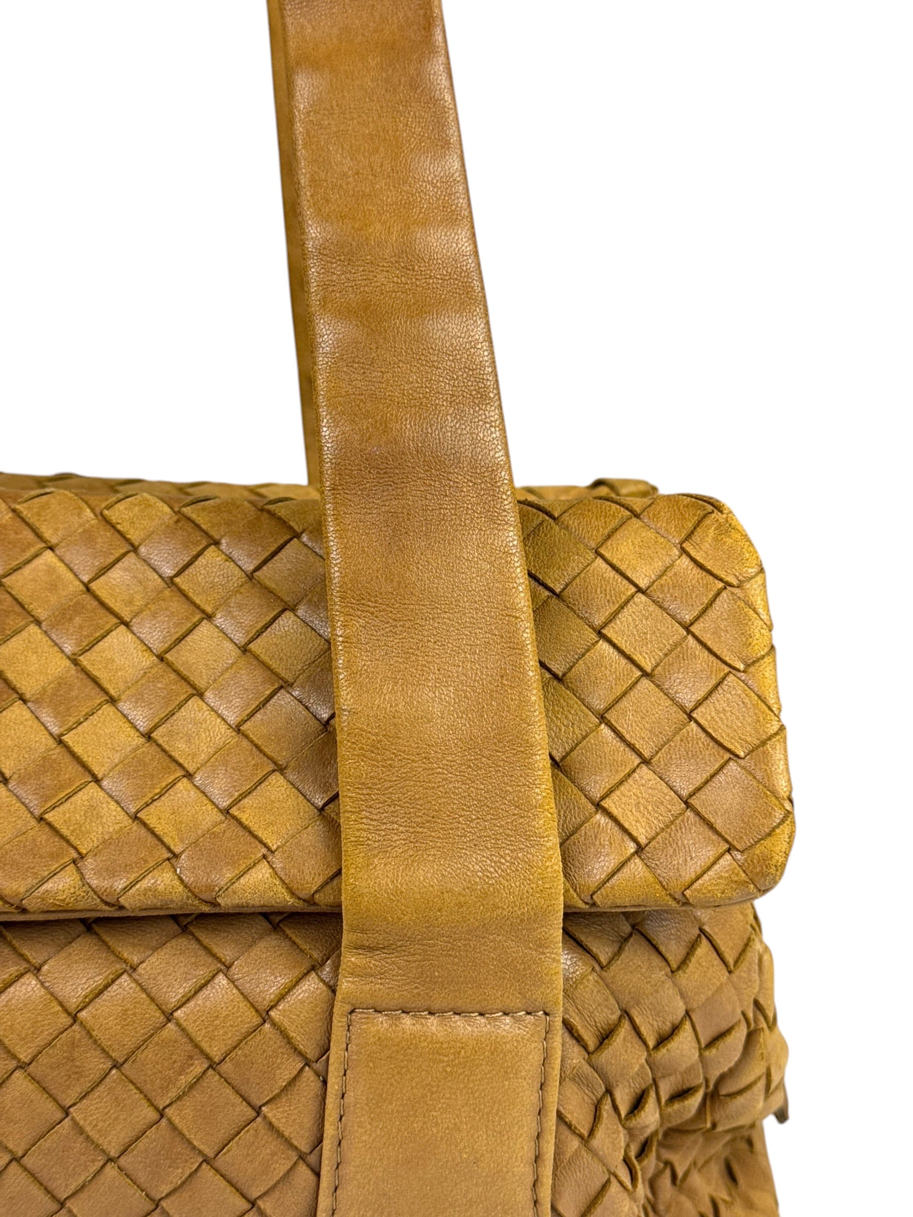 Bottega Veneta Tan Brown Intrecciato Shoulder Bag