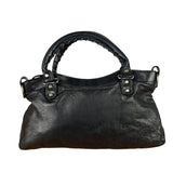Balenciaga Black Leather Moto City Two-Way Bag
