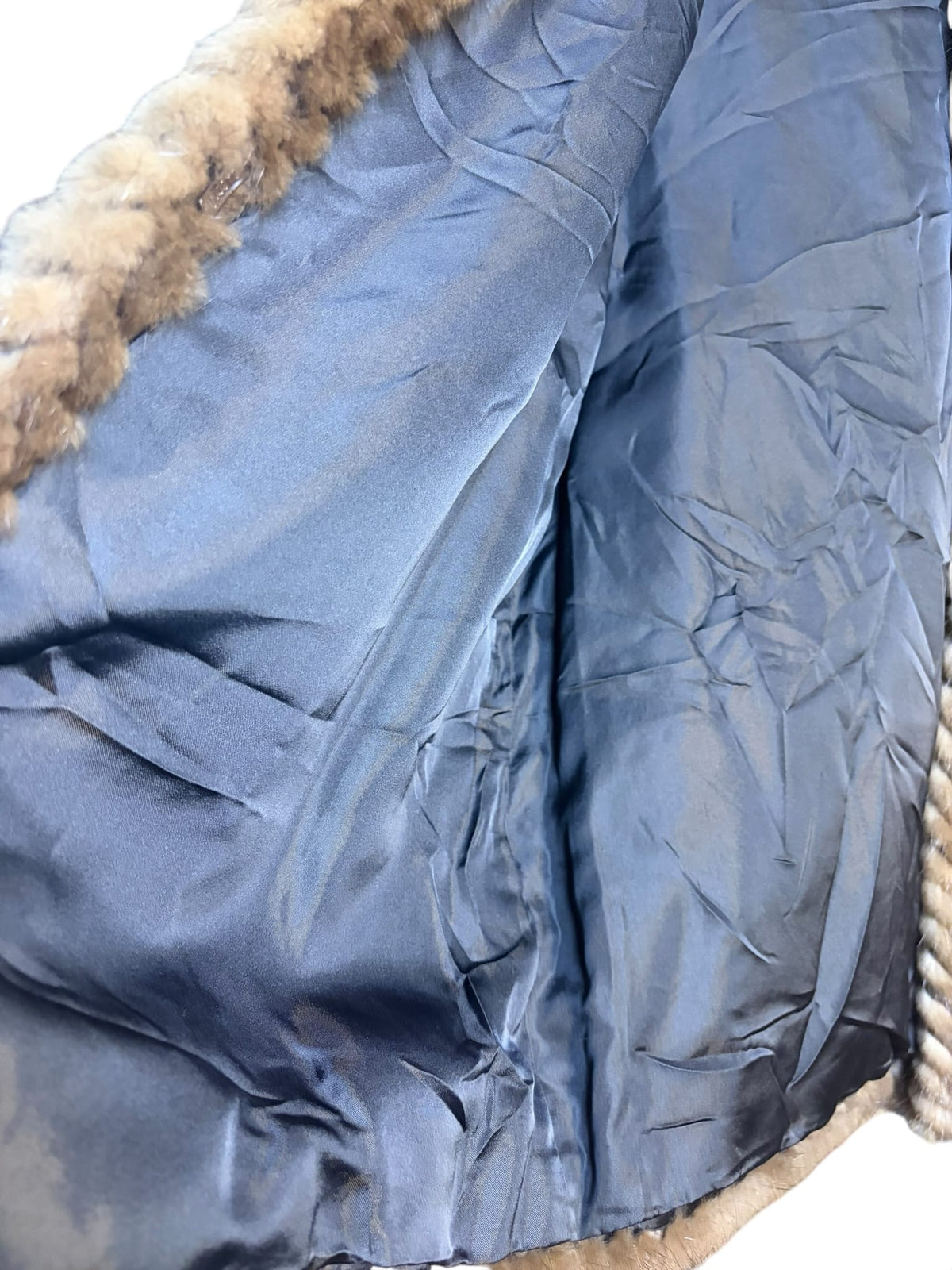 Vintage Light Brown Chevron Mink Fur Coat