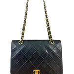 Chanel CC Vintage Black Quilted Chain Flap Bag