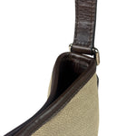 Gucci Brown/Beige Leather Trim Reins Canvas Web Hobo Bag