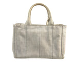 Prada Grey Denim Canapa Logo Tote