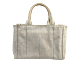 Prada Grey Denim Canapa Logo Tote