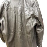 Vintage Grey Fur Lined Leather Blazer Coat