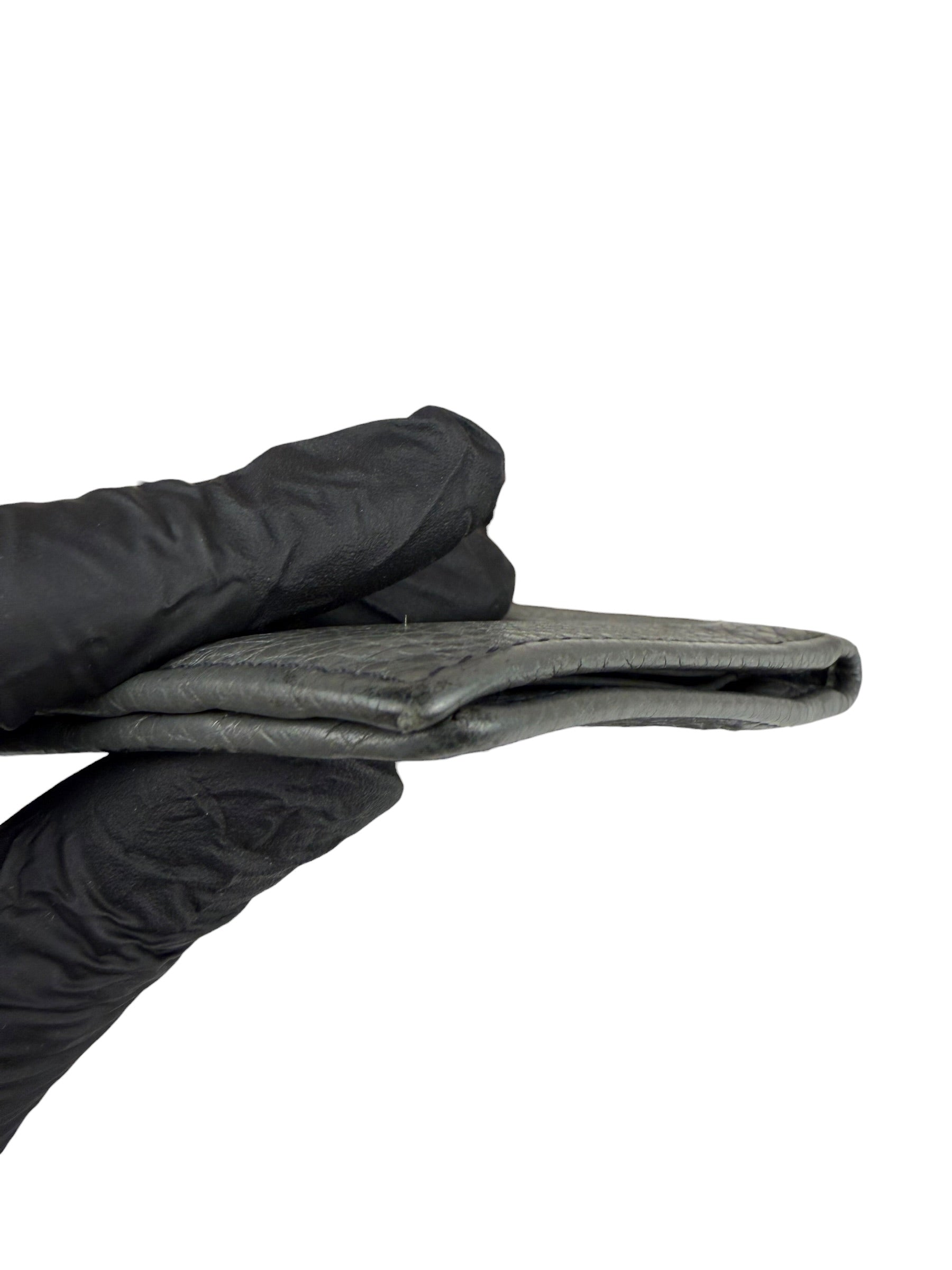Gucci Grey Pebbled Leather Long Wallet