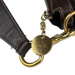 Gucci Black/Brown Leather Trim Half-Moon Hobo Bag