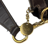Gucci Black/Brown Leather Trim Half-Moon Hobo Bag