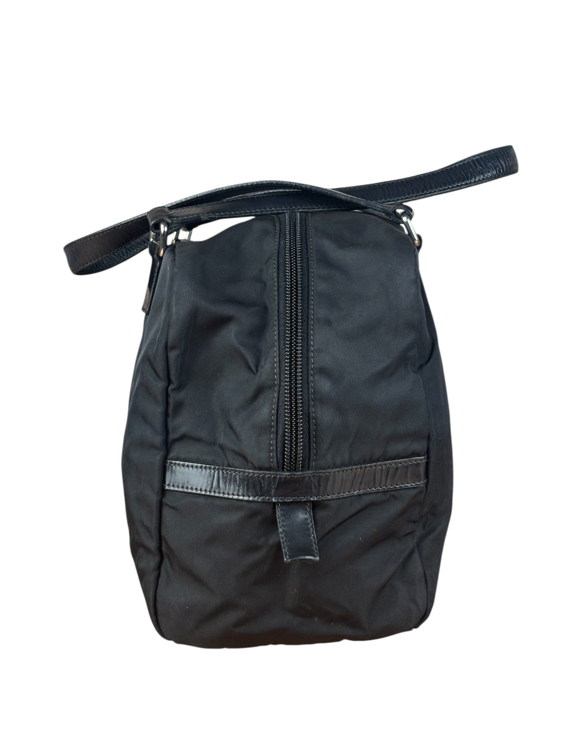 Prada Vintage Black Nylon/Patent Shoulder Bag