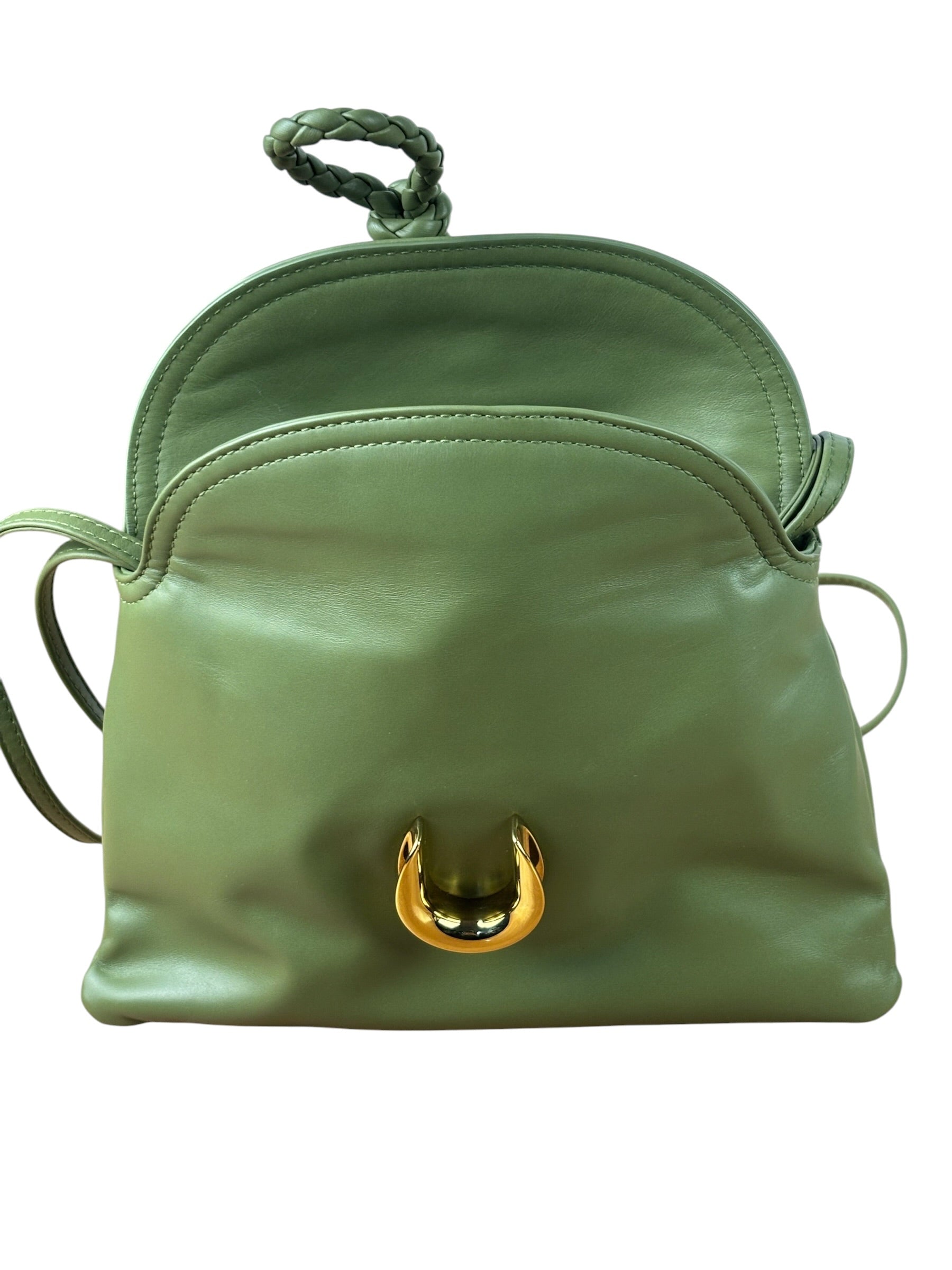 Bottega Veneta Baby Liberta Green Leather Shoulder Bag