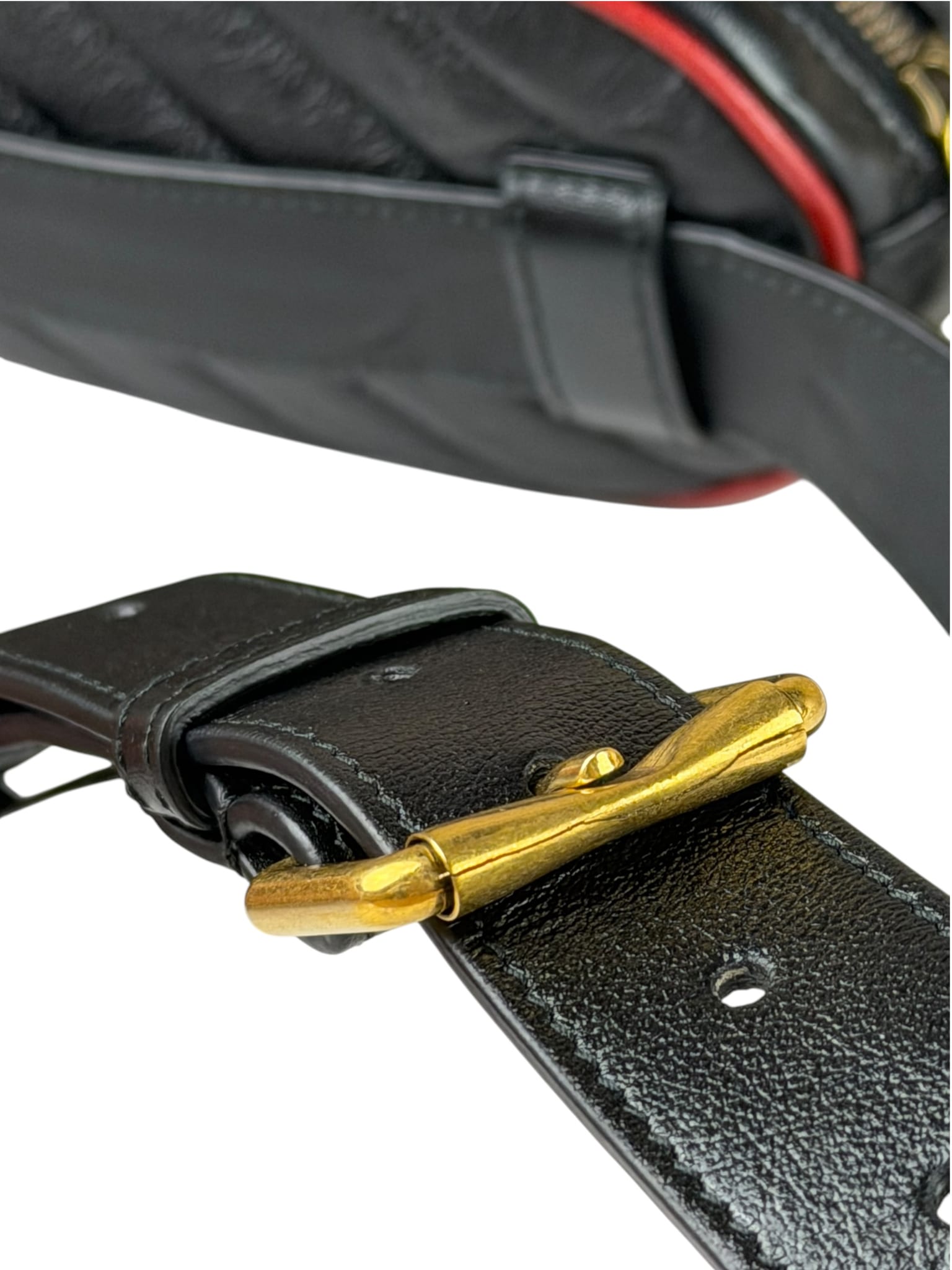 Gucci Black Matalassè Leather Marmont Belt Bag