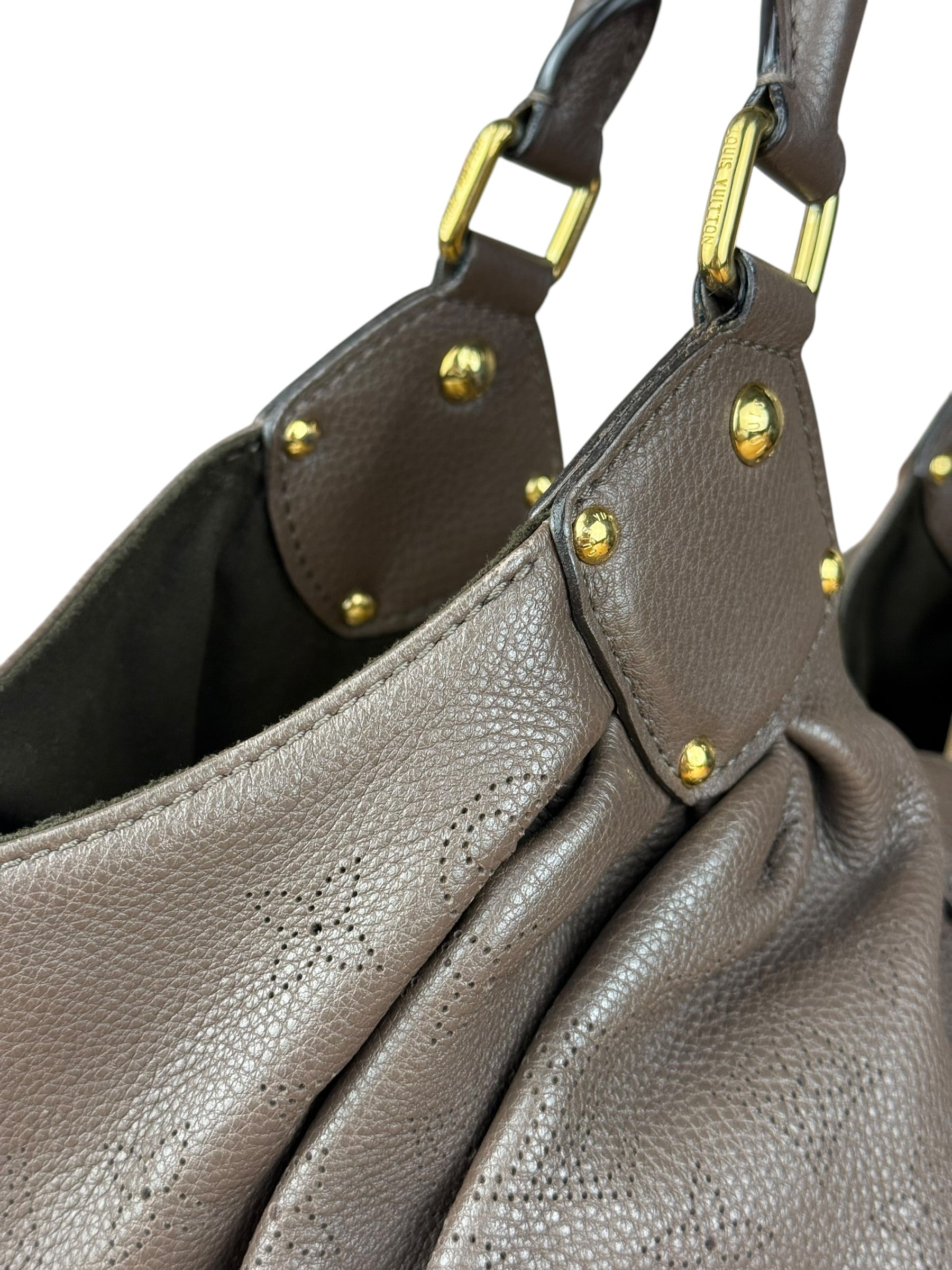 Louis Vuitton Brown Leather Mahina Hobo Bag