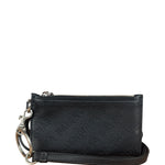 Balenciaga Black Leather Perforated Cash/Card Case Keychain