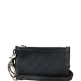 Balenciaga Black Leather Perforated Cash/Card Case Keychain
