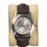 Gucci 5500M Silver Roman Dial Grey Croc Strap