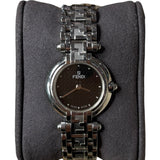 Fendi Black Circle Dial Stainless Band