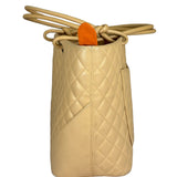 Chanel Beige Quilted Lambskin Linge Cambon Tote2005