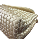 Bottega Veneta Vintage Cream Satin Intrecciato Mini Shoulder Bag