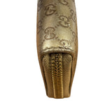 Gucci Metallic Gold Patent Leather GG Zippy Compressed Wallet