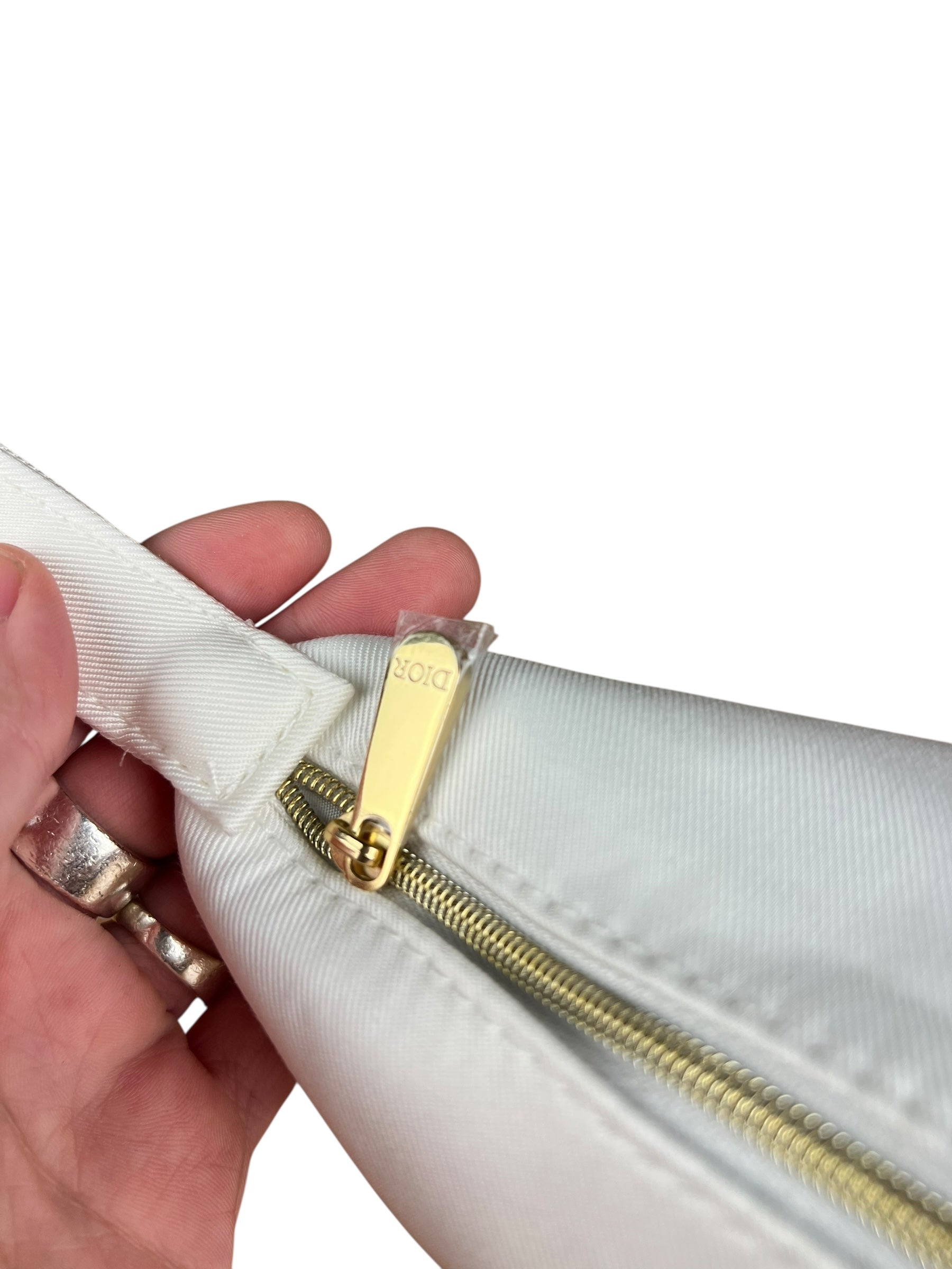 Dior Beauty White Canvas Mini Pouch