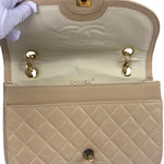 Chanel Beige Quilted Lambskin Flap Bag 90's