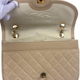 Chanel Beige Quilted Lambskin Flap Bag 90's