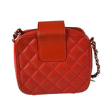 Chanel Red Quilted Lambskin Nano CC Box Camera Bag 2018