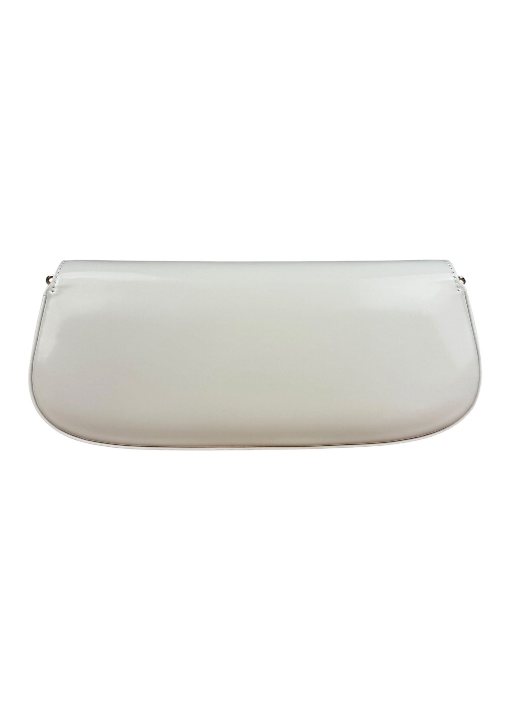 Gucci White Leather Bamboo Night Small Clutch/Pochette