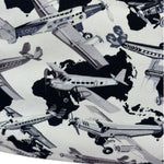 Chanel White/Black Patent Leather Trim Airplane CC Handle Bag 2005