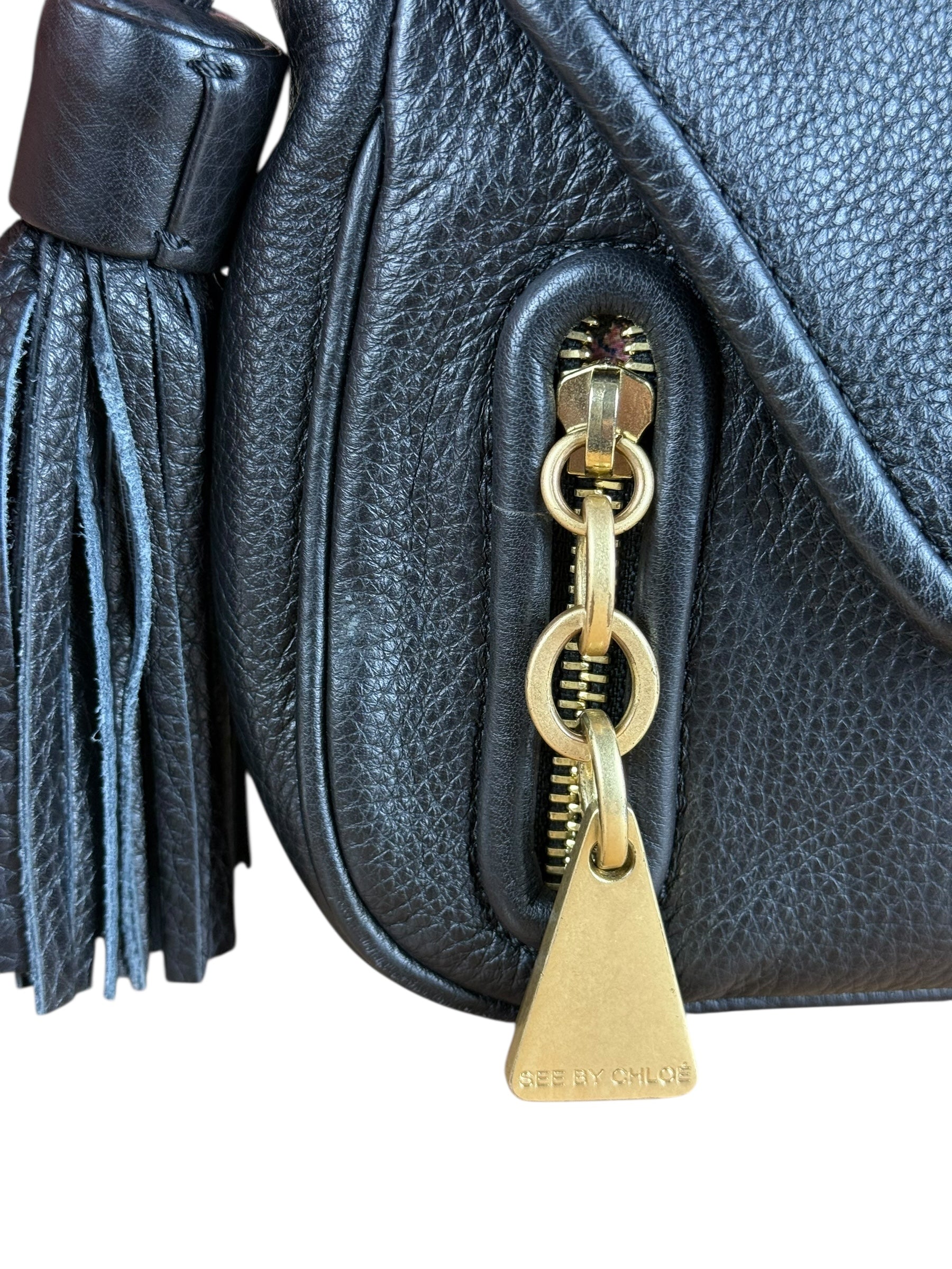 See By Chloé Black leather Tassel Shoulder Bag