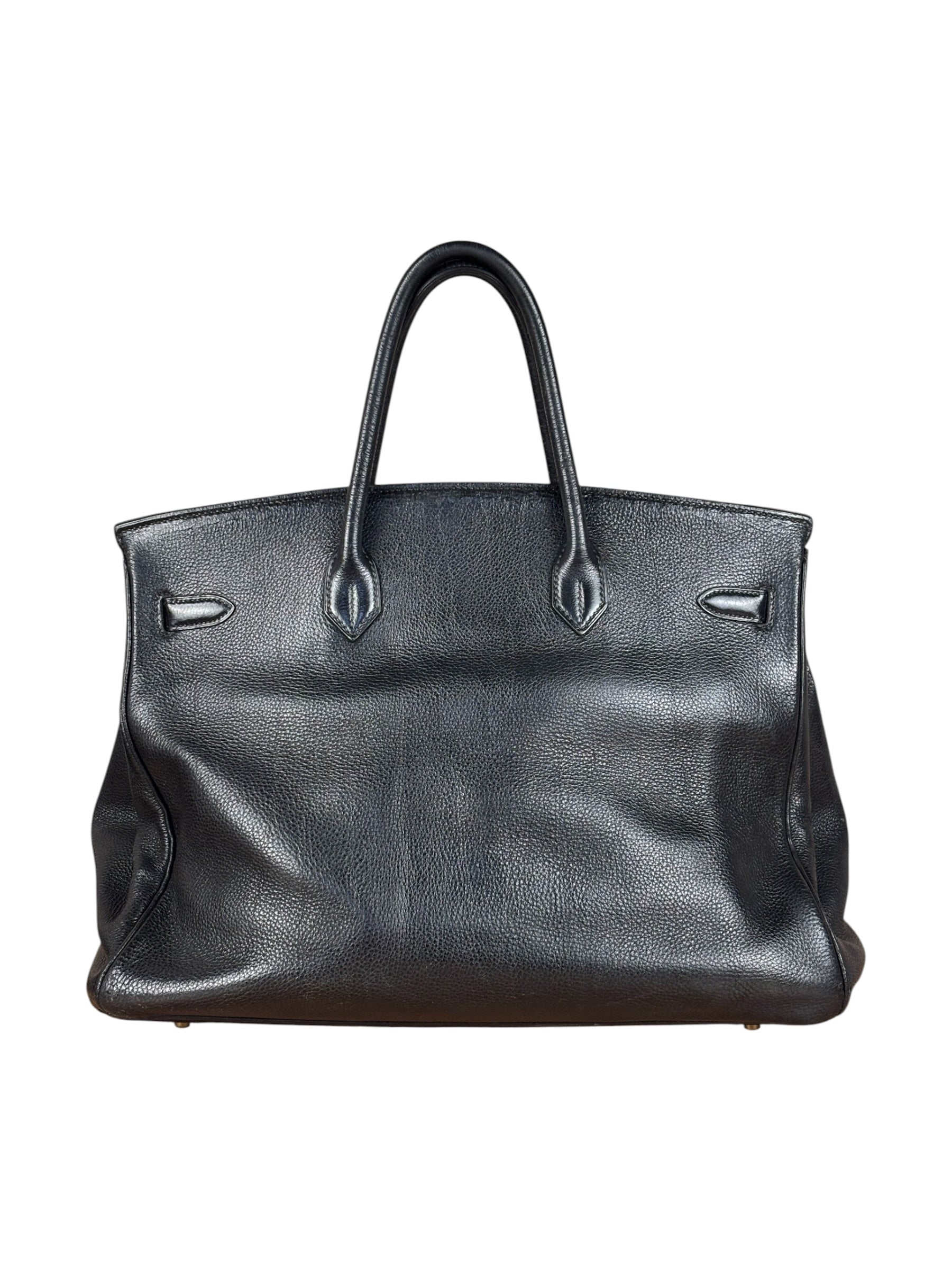 Hermes Black Togo Leather Birkin 40 Handbag Gold 1998