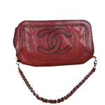 Chanel Red Quilted Leather Chain Shoulder Bag 2007