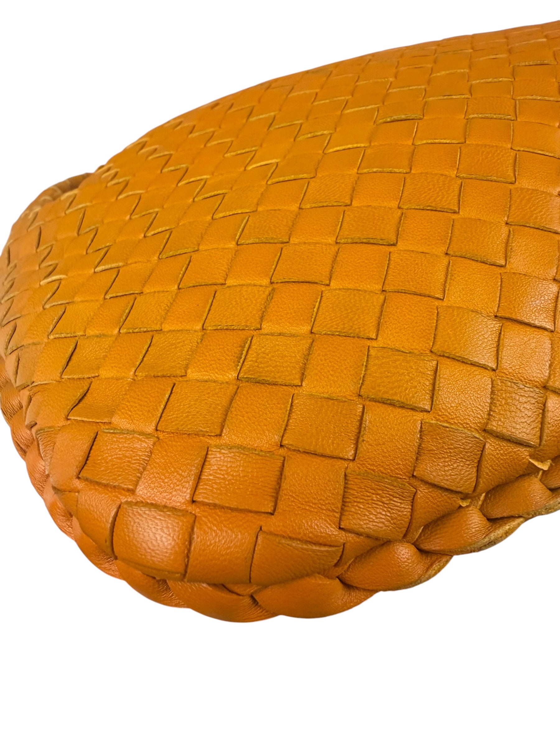 Bottega Veneta Orange Leather Intercciato Hobo Bag