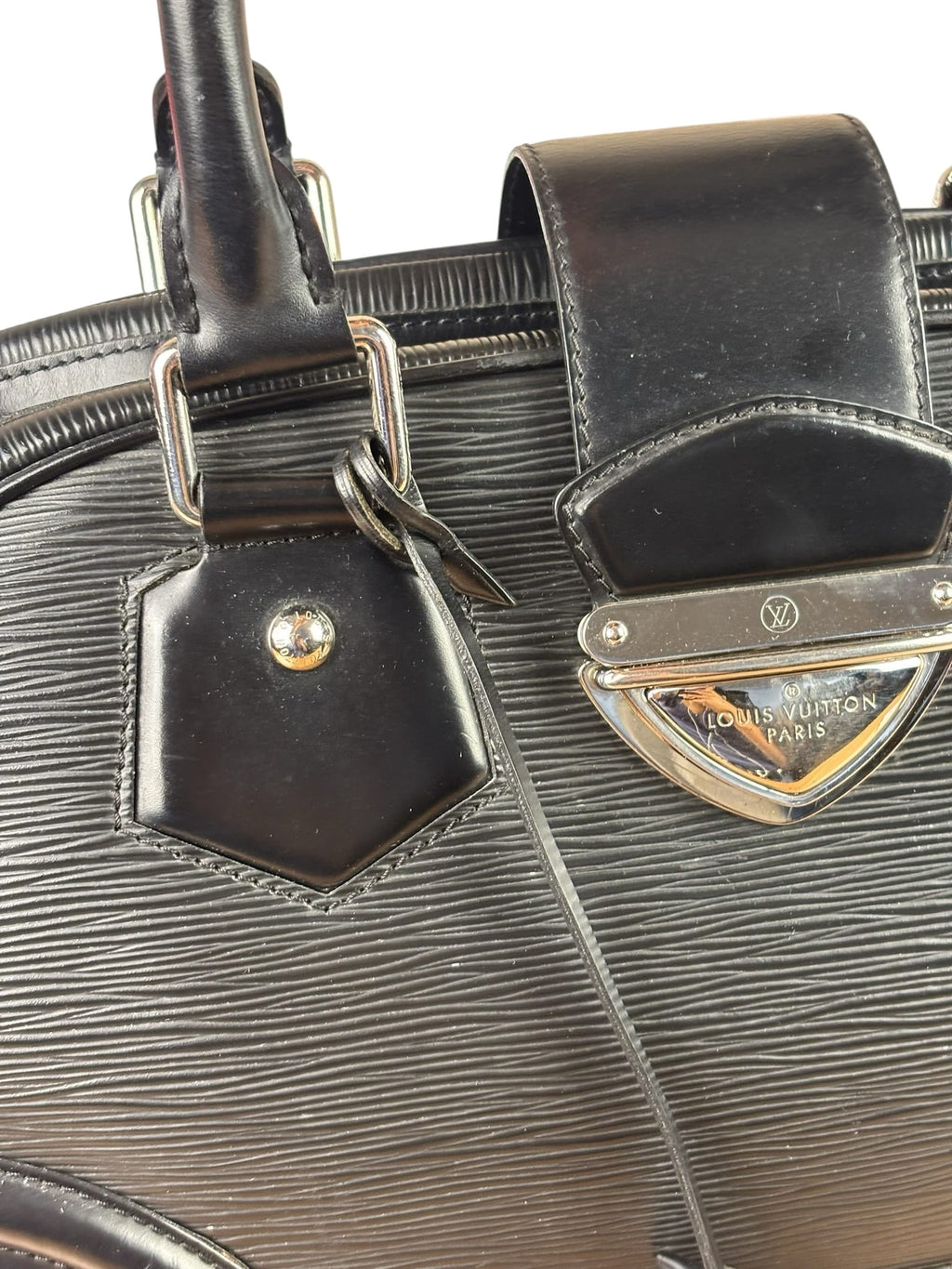 Louis Vuitton Black Epi Leather Montaigne Bowling Handbag GM