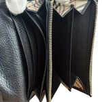 Burberry Black Leather Pebbled Folding Coin/Card Holder