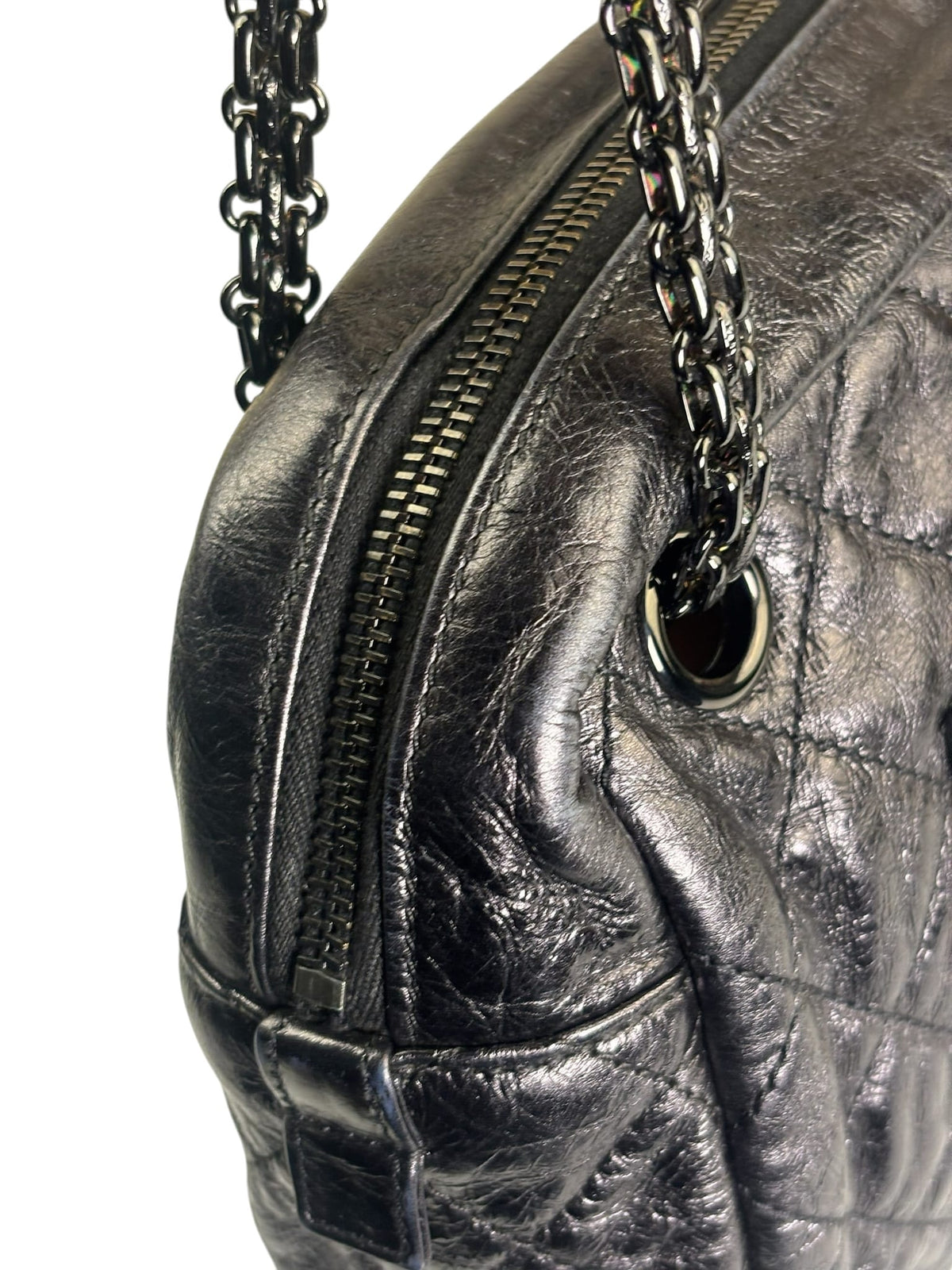Chanel Metallic Black Quilted Calfskin Reissue Camera Case 2008