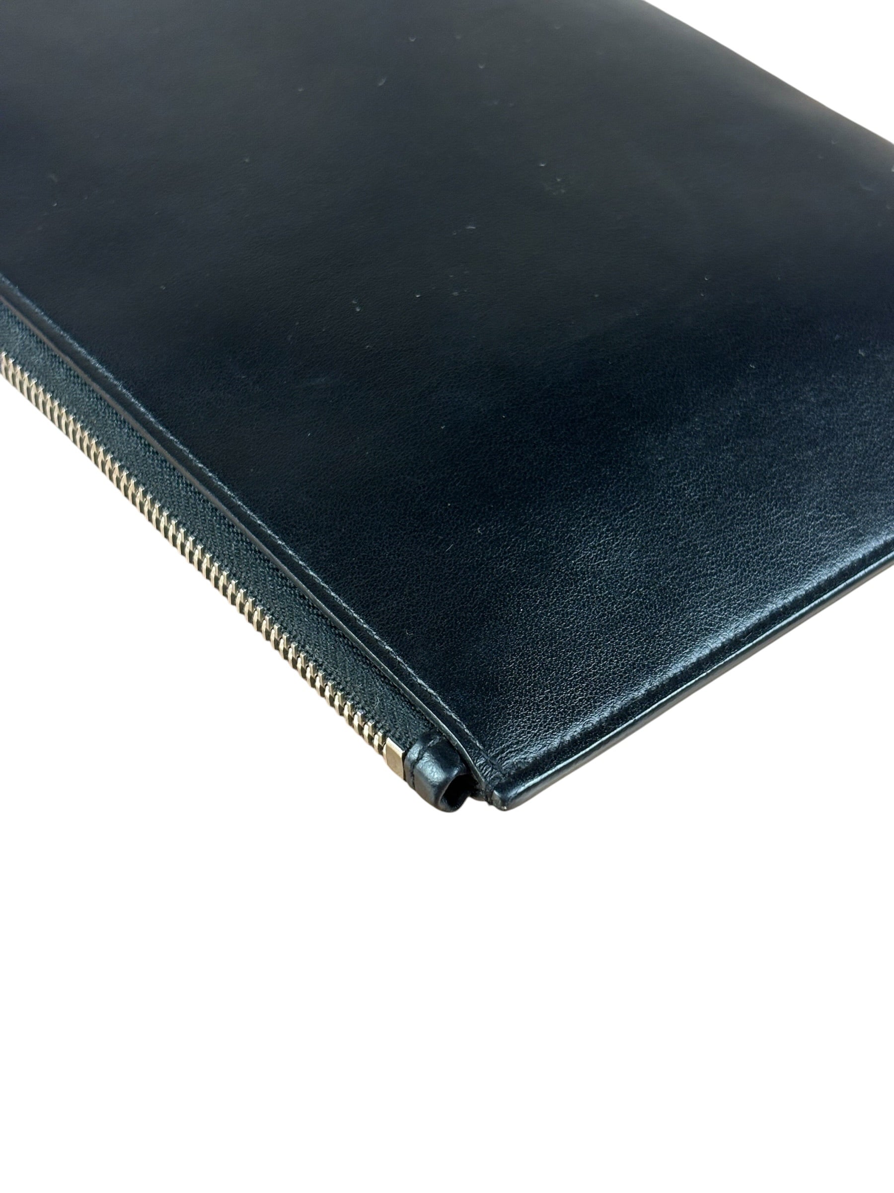 Saint Laurent Black Leather Patchwork Pouch