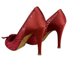 Chanel Floral Lace Red Heel