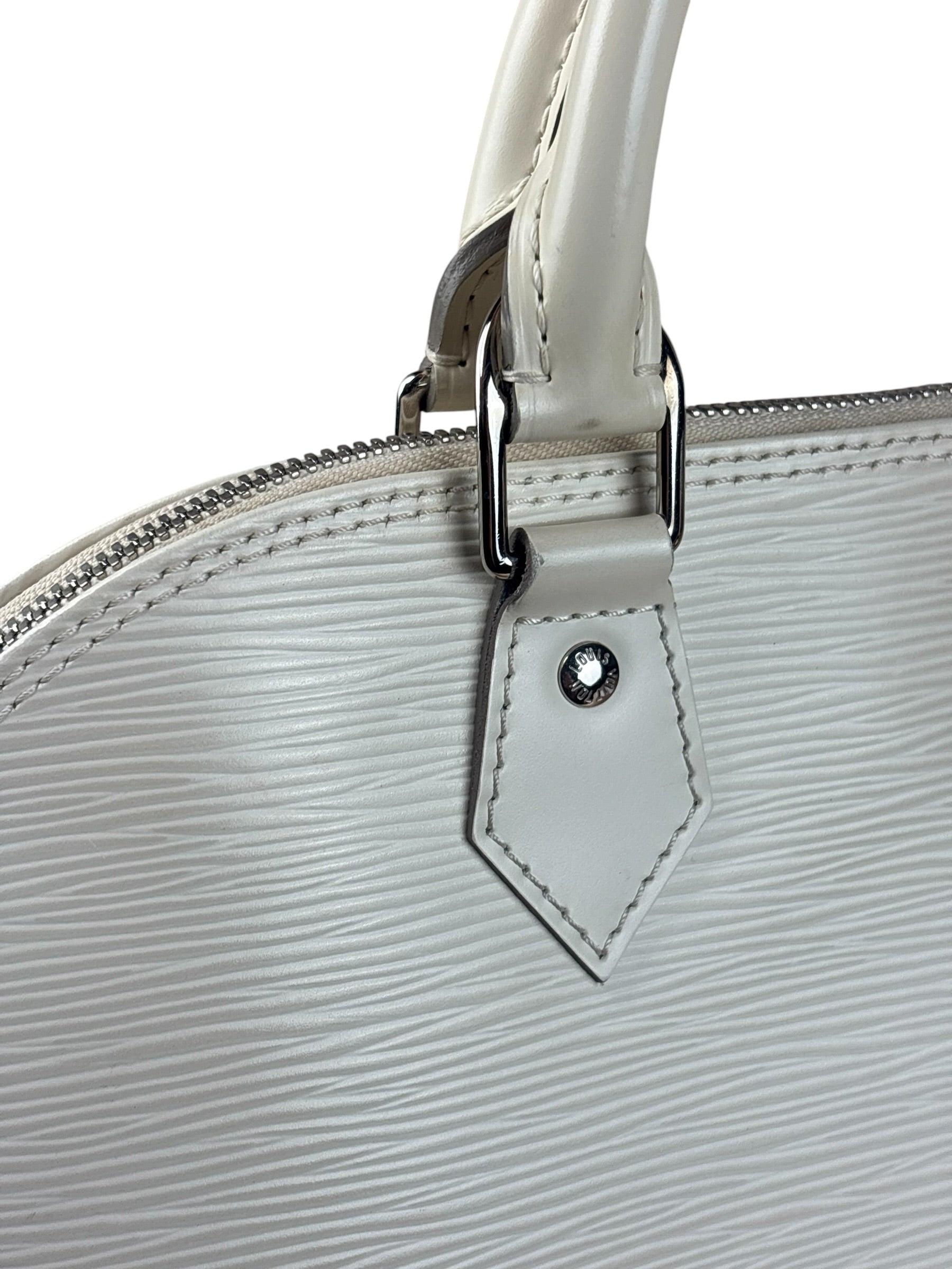 Louis Vuitton White Epi Leather Alma Hand Bag PM