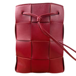 Bottega Veneta Red Leather Cassestte Maxi Intrecciato Bucket Bag