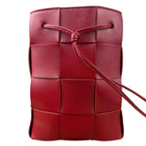 Bottega Veneta Red Leather Cassestte Maxi Intrecciato Bucket Bag