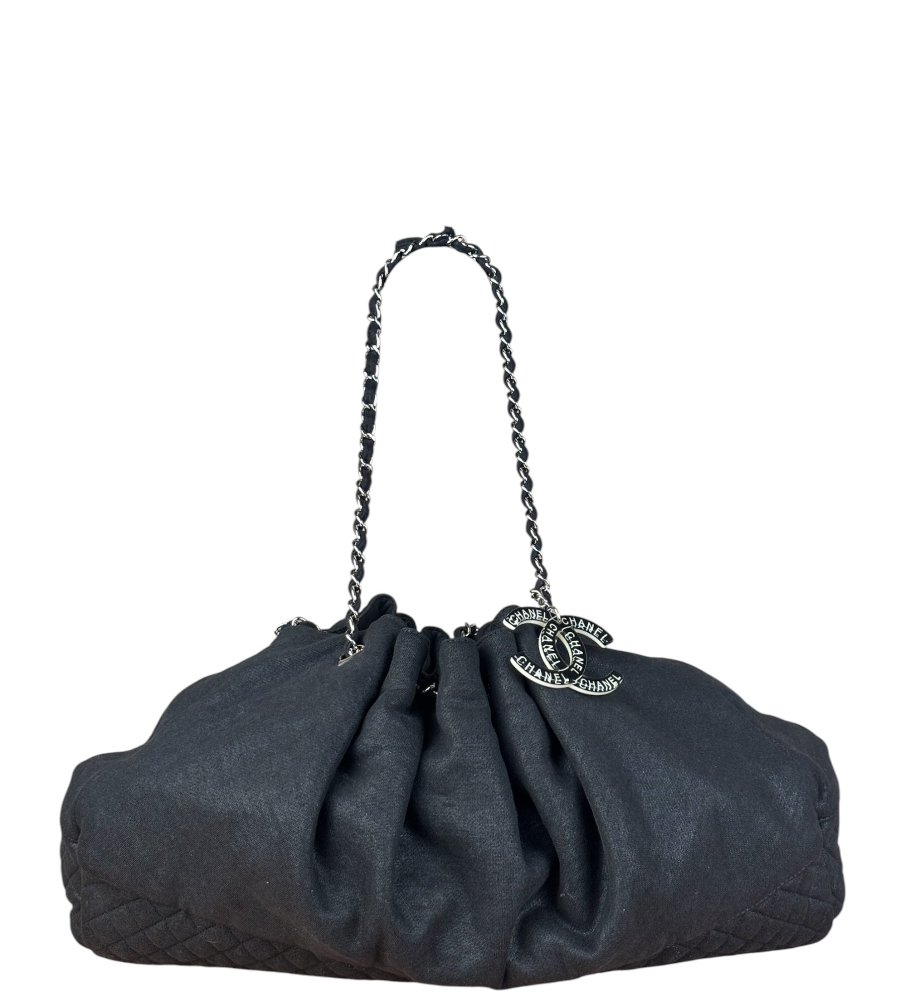 Chanel Black Melrose Cabas Hobo Bag - 1987