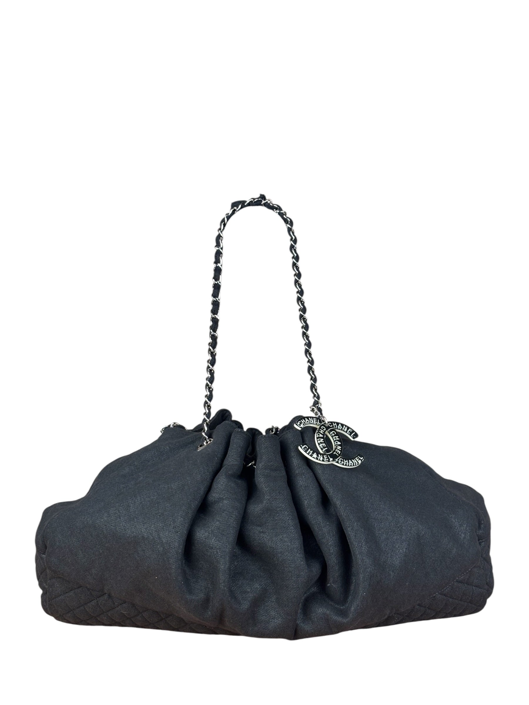 Chanel Black Melrose Cabas Hobo Bag - 1987