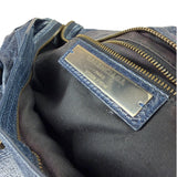 Balenciaga Navy Lambskin Moto Work Two-Way Bag